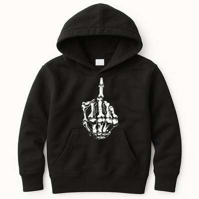 Middle Finger Skeleton Hand Halloween Costume for Adults Kids Hoodie