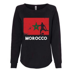 Morocco Flag Soccer Football Jersey Morocco Fan Womens California Wash Sweatshirt