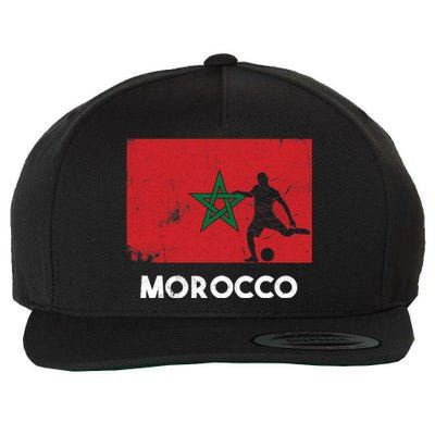 Morocco Flag Soccer Football Jersey Morocco Fan Wool Snapback Cap