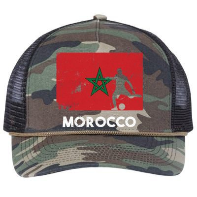 Morocco Flag Soccer Football Jersey Morocco Fan Retro Rope Trucker Hat Cap