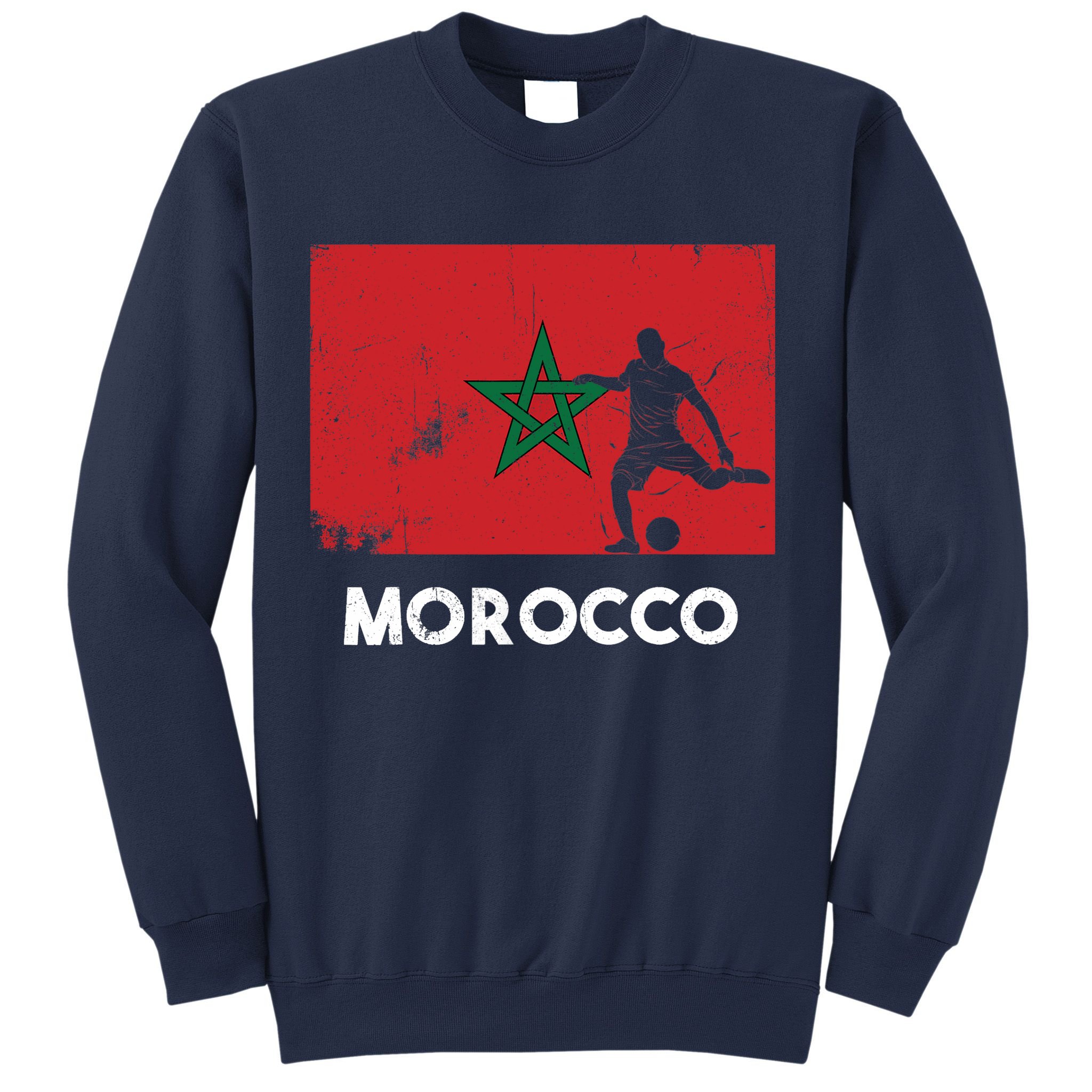 Morocco Flag Soccer Football Jersey Morocco Fan Sweatshirt