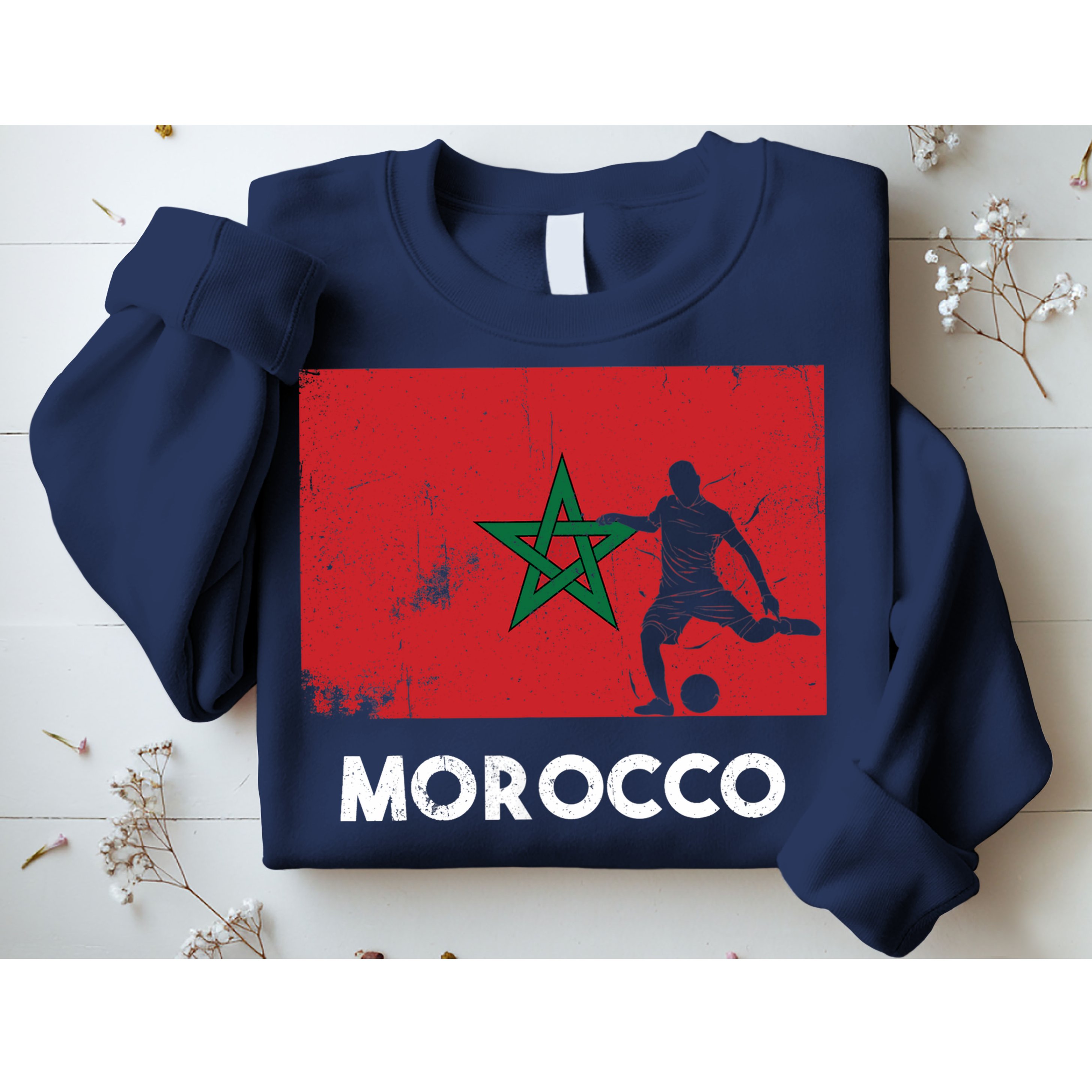 Morocco Flag Soccer Football Jersey Morocco Fan Sweatshirt