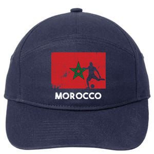 Morocco Flag Soccer Football Jersey Morocco Fan 7-Panel Snapback Hat