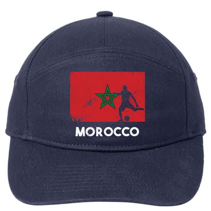 Morocco Flag Soccer Football Jersey Morocco Fan 7-Panel Snapback Hat