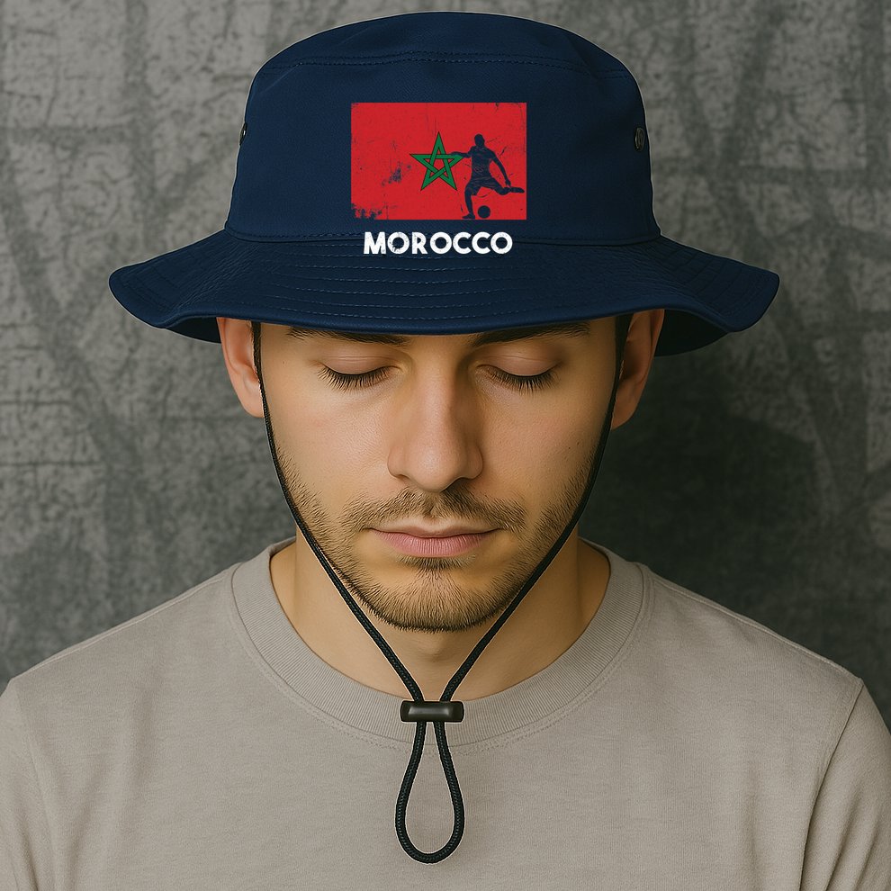 Morocco Flag Soccer Football Jersey Morocco Fan Bucket Hat