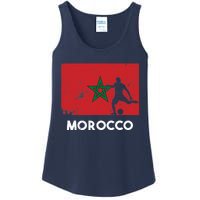 Morocco Flag Soccer Football Jersey Morocco Fan Ladies Essential Tank