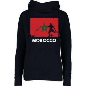 Morocco Flag Soccer Football Jersey Morocco Fan Womens Funnel Neck Pullover Hood