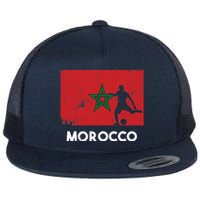 Morocco Flag Soccer Football Jersey Morocco Fan Flat Bill Trucker Hat