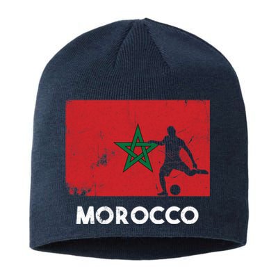 Morocco Flag Soccer Football Jersey Morocco Fan Sustainable Beanie