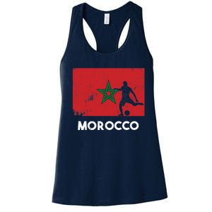 Morocco Flag Soccer Football Jersey Morocco Fan Women's Racerback Tank