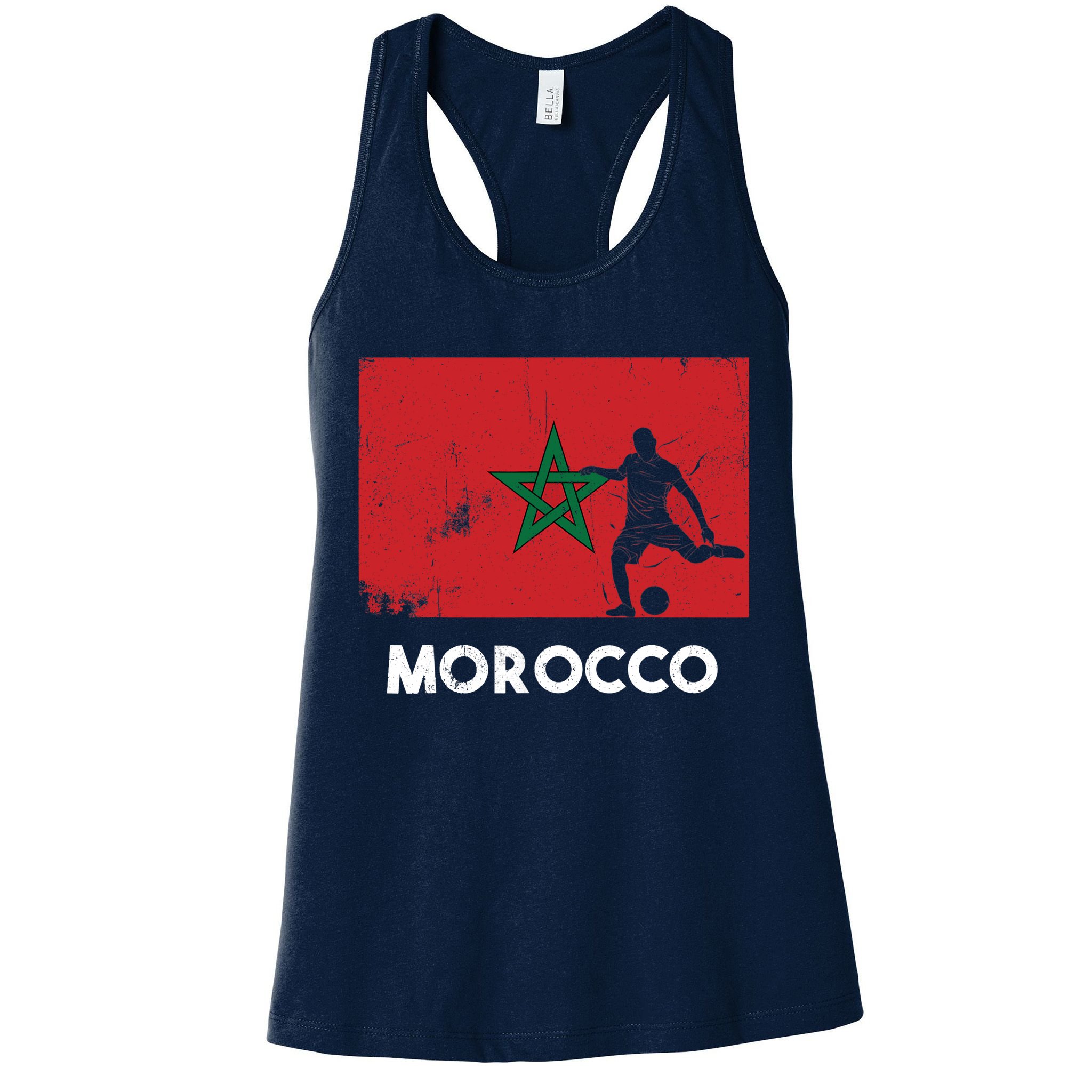 Morocco Flag Soccer Football Jersey Morocco Fan Womens Tank Top
