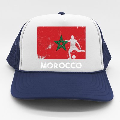 Morocco Flag Soccer Football Jersey Morocco Fan Trucker Hat