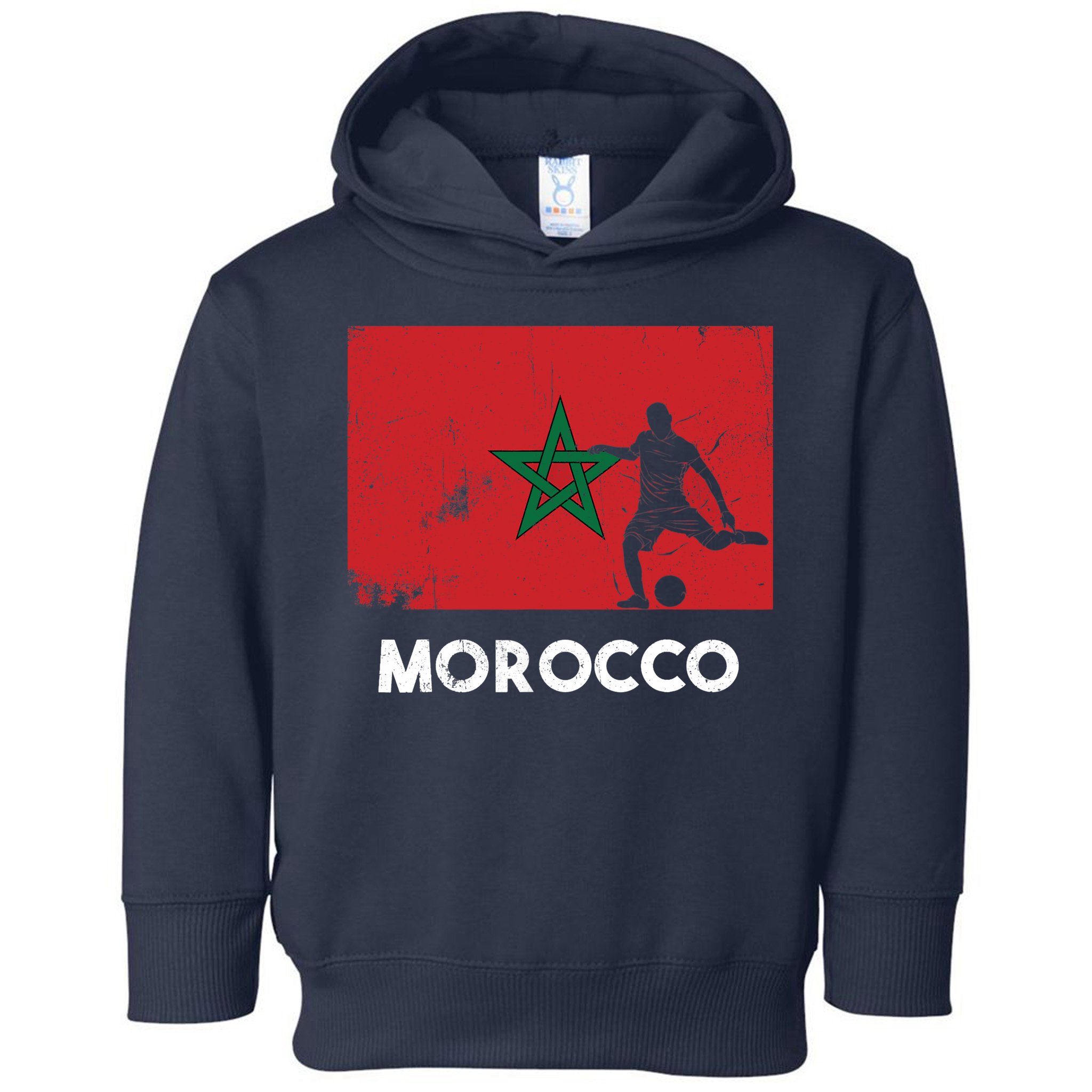 Morocco Flag Soccer Football Jersey Morocco Fan Toddler Hoodie