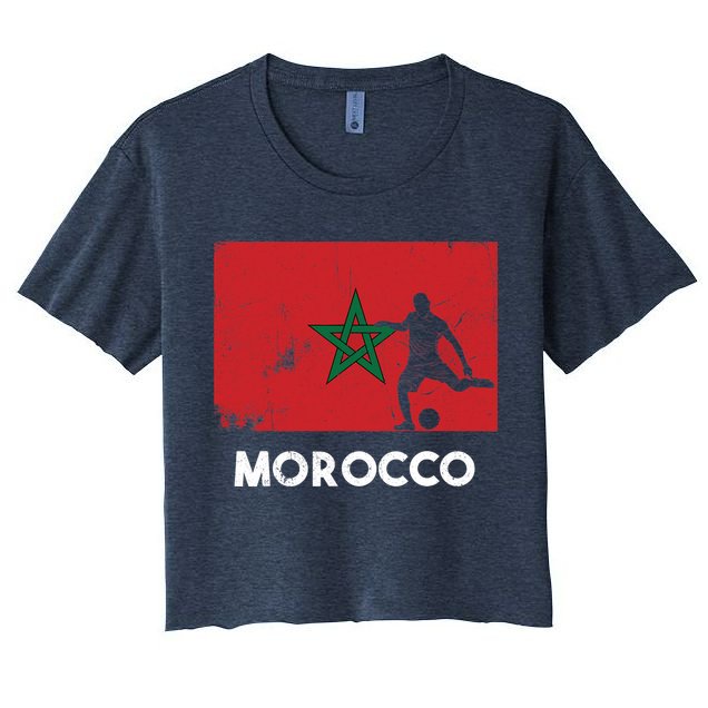 Morocco Flag Soccer Football Jersey Morocco Fan Crop Top