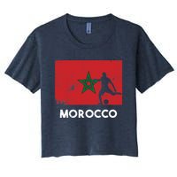 Morocco Flag Soccer Football Jersey Morocco Fan Women's Crop Top Tee