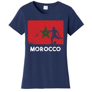 Morocco Flag Soccer Football Jersey Morocco Fan Women's T-Shirt