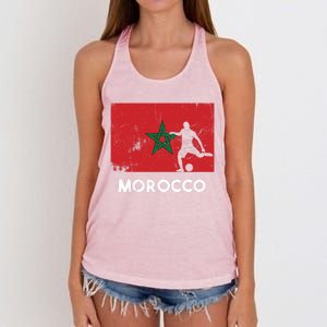 Morocco Flag Soccer Football Jersey Morocco Fan Women's Knotted Racerback Tank