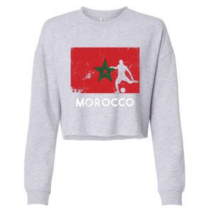 Morocco Flag Soccer Football Jersey Morocco Fan Cropped Pullover Crew