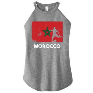 Morocco Flag Soccer Football Jersey Morocco Fan Women's Perfect Tri Rocker Tank