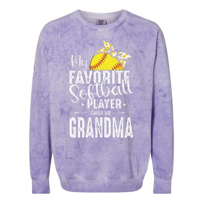 My Favorite Softball Player Calls Me Grandma Colorblast Crewneck Sweatshirt