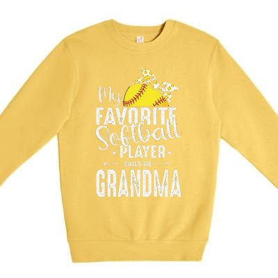 My Favorite Softball Player Calls Me Grandma Premium Crewneck Sweatshirt