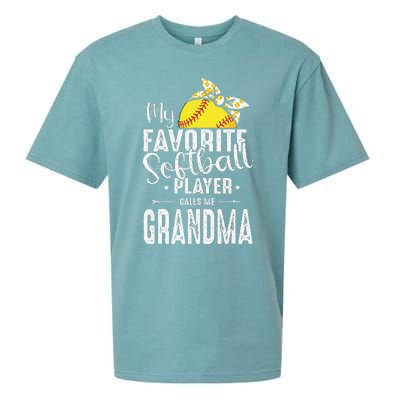 My Favorite Softball Player Calls Me Grandma Sueded Cloud Jersey T-Shirt