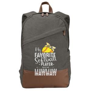 My Favorite Softball Player Calls Me Mawmaw Cotton Canvas Backpack