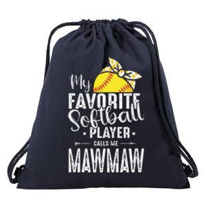 My Favorite Softball Player Calls Me Mawmaw Drawstring Bag