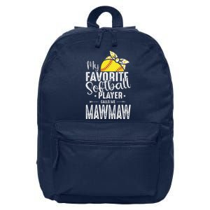 My Favorite Softball Player Calls Me Mawmaw 16 in Basic Backpack