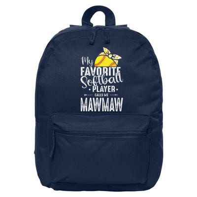 My Favorite Softball Player Calls Me Mawmaw 16 in Basic Backpack