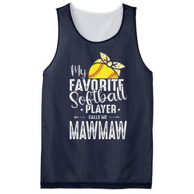 My Favorite Softball Player Calls Me Mawmaw Mesh Reversible Basketball Jersey Tank