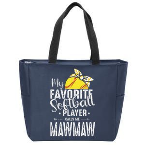 My Favorite Softball Player Calls Me Mawmaw Zip Tote Bag