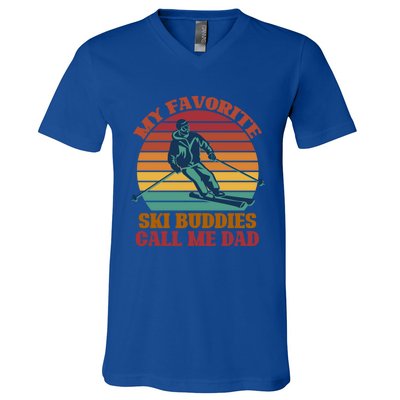 My Favorite Ski Buddies Call Me Dad A Cool Ski For Skiers Gift V-Neck T-Shirt