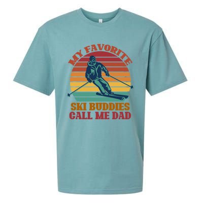 My Favorite Ski Buddies Call Me Dad A Cool Ski For Skiers Gift Sueded Cloud Jersey T-Shirt