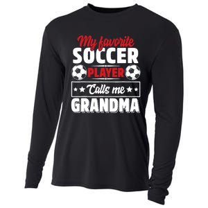 My Favorite Soccer Player Calls Me Grandma Mothers Day Cute Cooling Performance Long Sleeve Crew