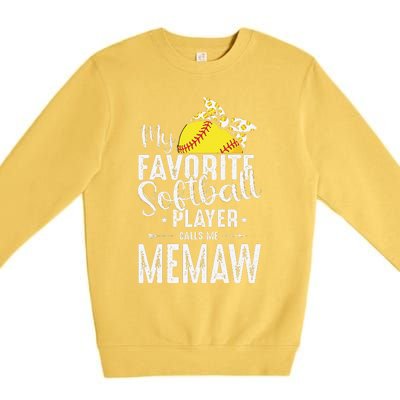 My Favorite Softball Player Calls Me Memaw Premium Crewneck Sweatshirt