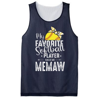 My Favorite Softball Player Calls Me Memaw Mesh Reversible Basketball Jersey Tank