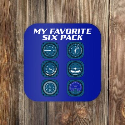 My Favorite Six Pack Navigation Aeroplane Aircraft Sky Pilot Meaningful Gift Coaster