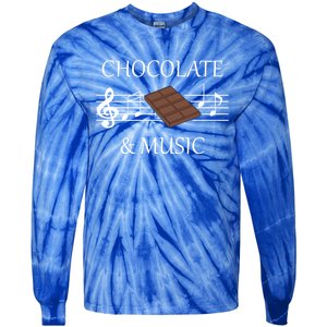 Musician Funny Saying Chocolate And Music Notes Gift Tie-Dye Long Sleeve Shirt