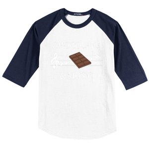 Musician Funny Saying Chocolate And Music Notes Gift Baseball Sleeve Shirt