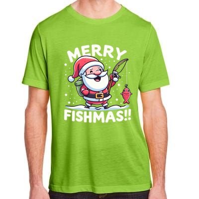 Merry Fishmas SantaS Christmas Camping And Fishing Frenzy Gift Adult ChromaSoft Performance T-Shirt