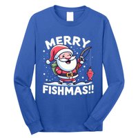 Merry Fishmas SantaS Christmas Camping And Fishing Frenzy Gift Long Sleeve Shirt