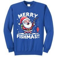 Merry Fishmas SantaS Christmas Camping And Fishing Frenzy Gift Sweatshirt