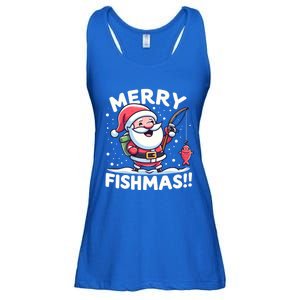 Merry Fishmas SantaS Christmas Camping And Fishing Frenzy Gift Ladies Essential Flowy Tank