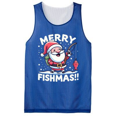 Merry Fishmas SantaS Christmas Camping And Fishing Frenzy Gift Mesh Reversible Basketball Jersey Tank