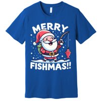 Merry Fishmas SantaS Christmas Camping And Fishing Frenzy Gift Premium T-Shirt