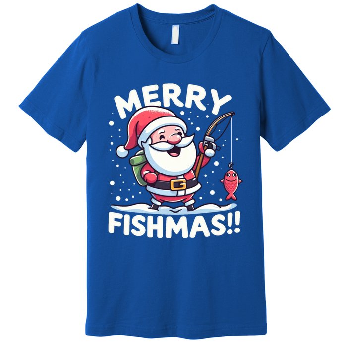 Merry Fishmas SantaS Christmas Camping And Fishing Frenzy Gift Premium T-Shirt