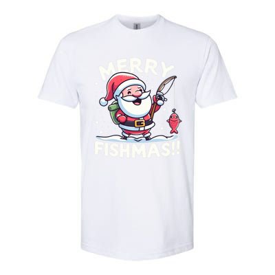 Merry Fishmas SantaS Christmas Camping And Fishing Frenzy Gift Softstyle CVC T-Shirt