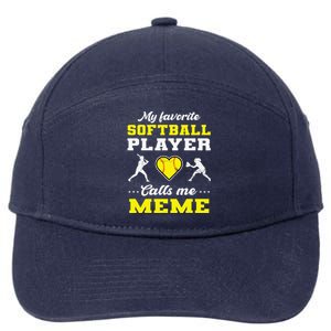 My Favorite Softball Player Calls Me Meme Mother's Day 7-Panel Snapback Hat