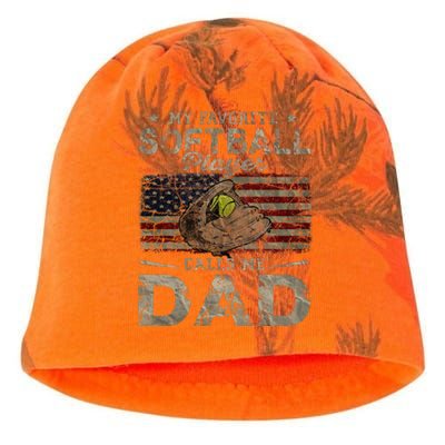 My Favorite Softball Player Calls Me Dad FatherS Day Daddy Kati - Camo Knit Beanie